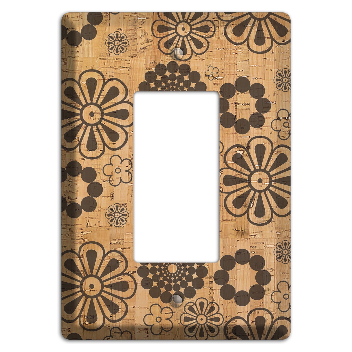 Retro Floral Cork Rocker Wallplate