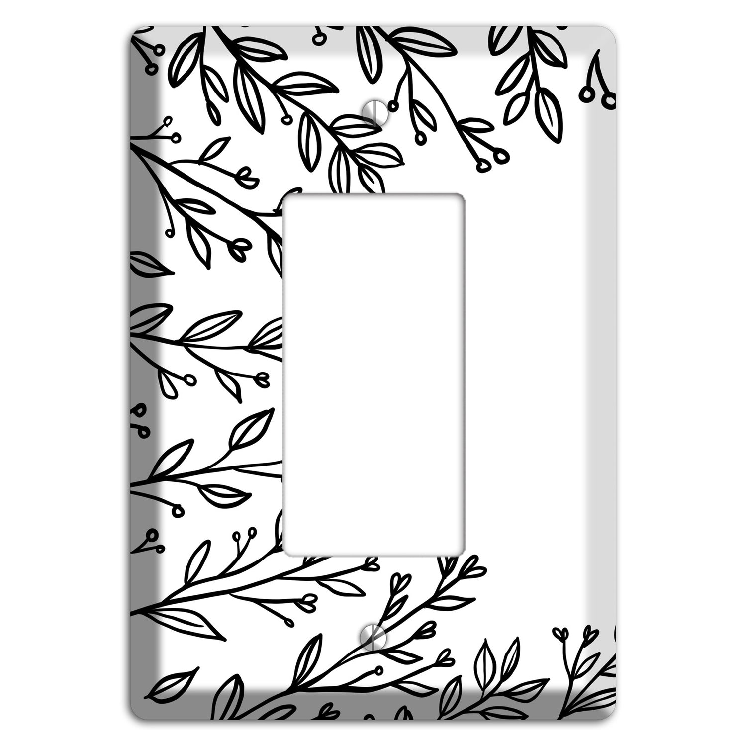 Hand-Drawn Floral 27 Rocker Wallplate