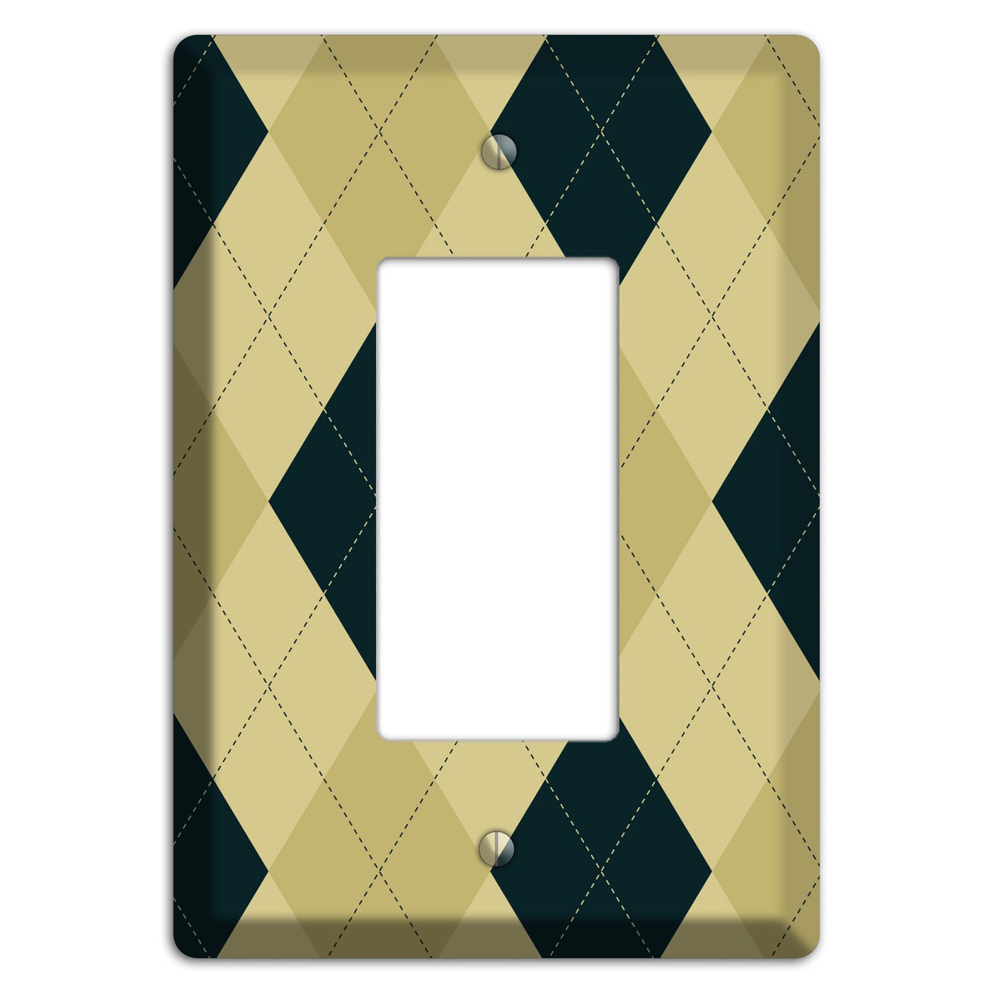 Beige and Yellow Argyle Rocker Wallplate