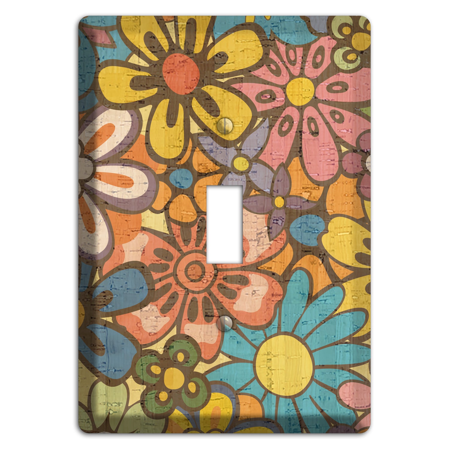 Flower Power Cork Cover Plates