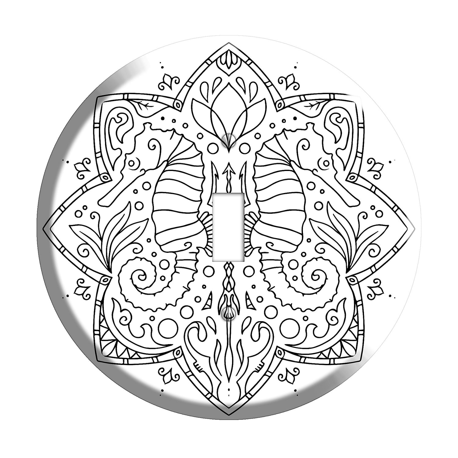 Seahorse Mandala Cover Plates