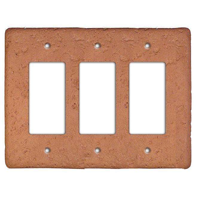 Terra Cotta Stone Triple Rocker Switchplate:Wallplatesonline.com