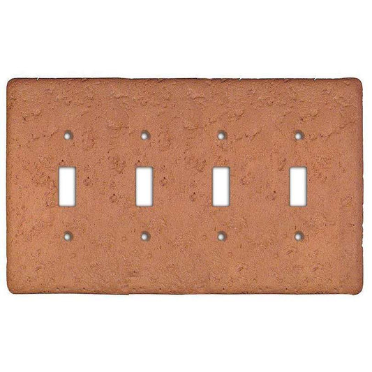 Terra Cotta Stone Quad Toggle Switchplate:Wallplatesonline.com