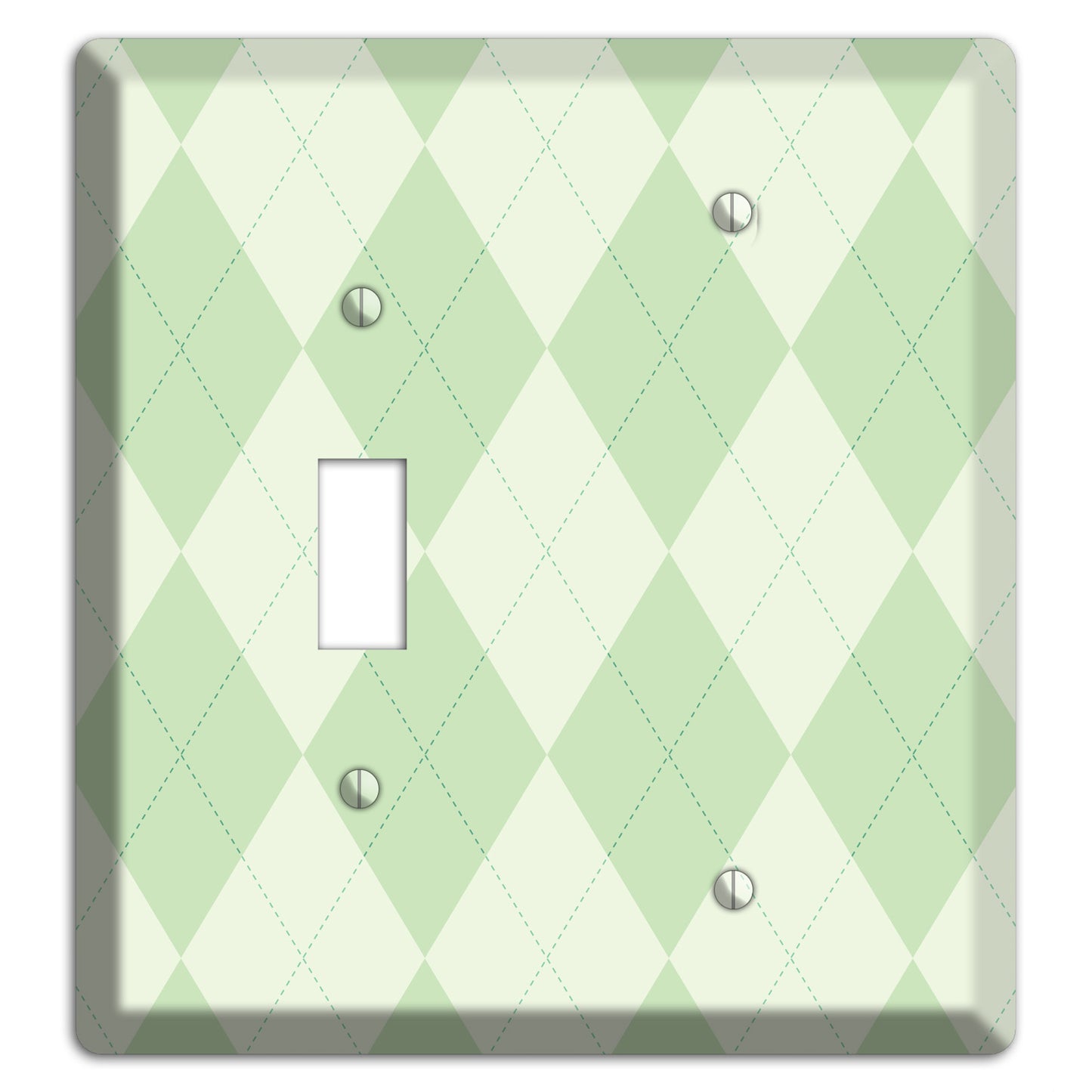 Light Green Argyle Toggle / Blank Wallplate