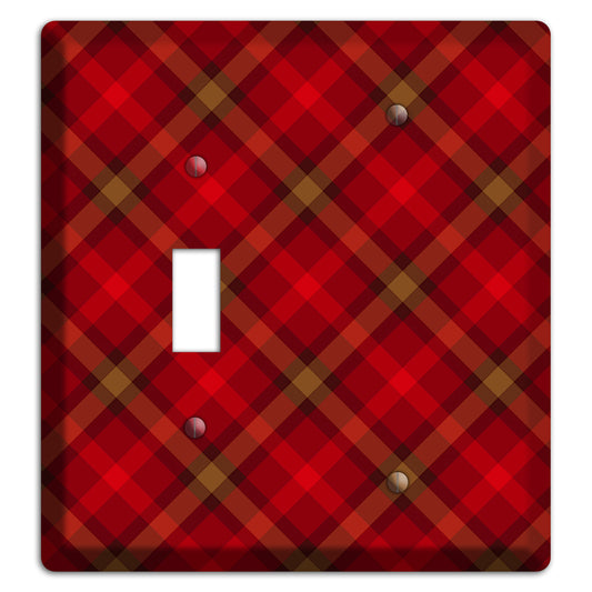 Red Tartan Toggle / Blank Wallplate