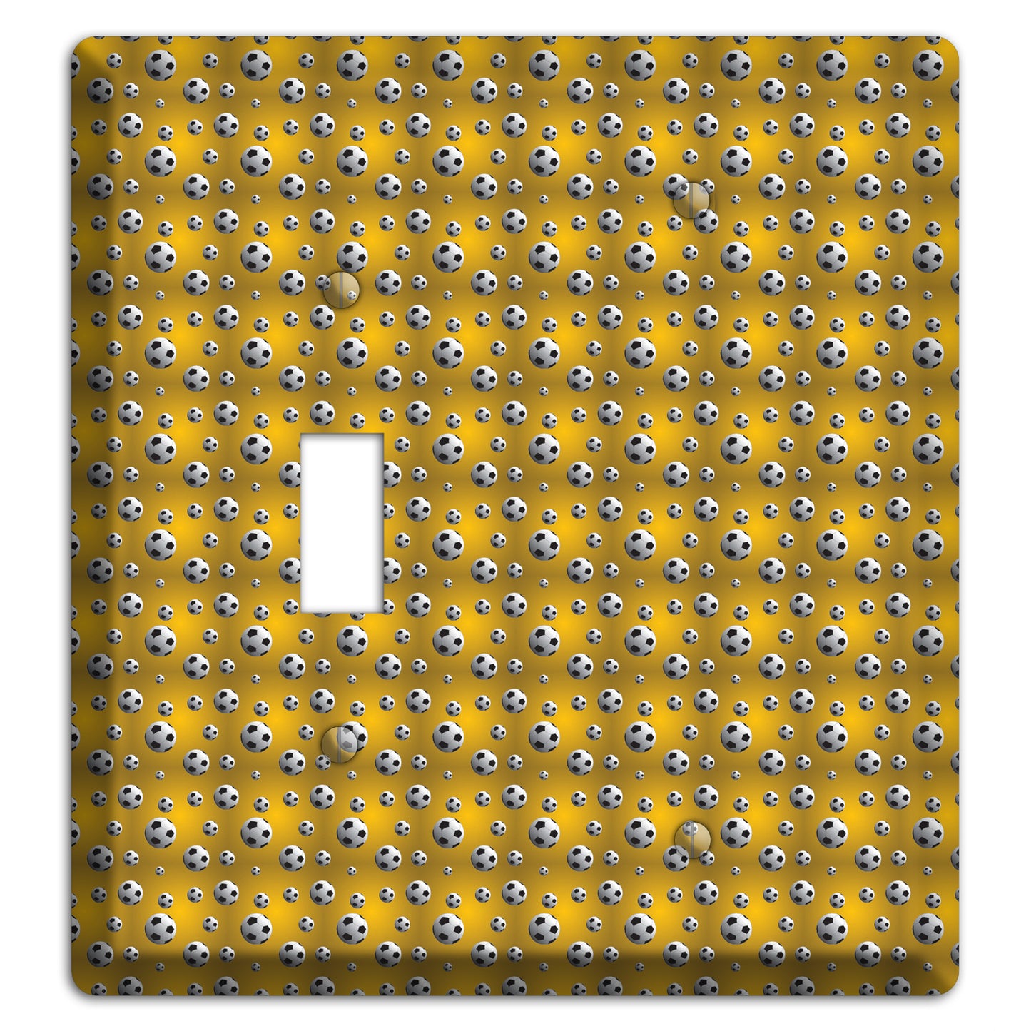 Yellow with Soccer Balls Toggle / Blank Wallplate