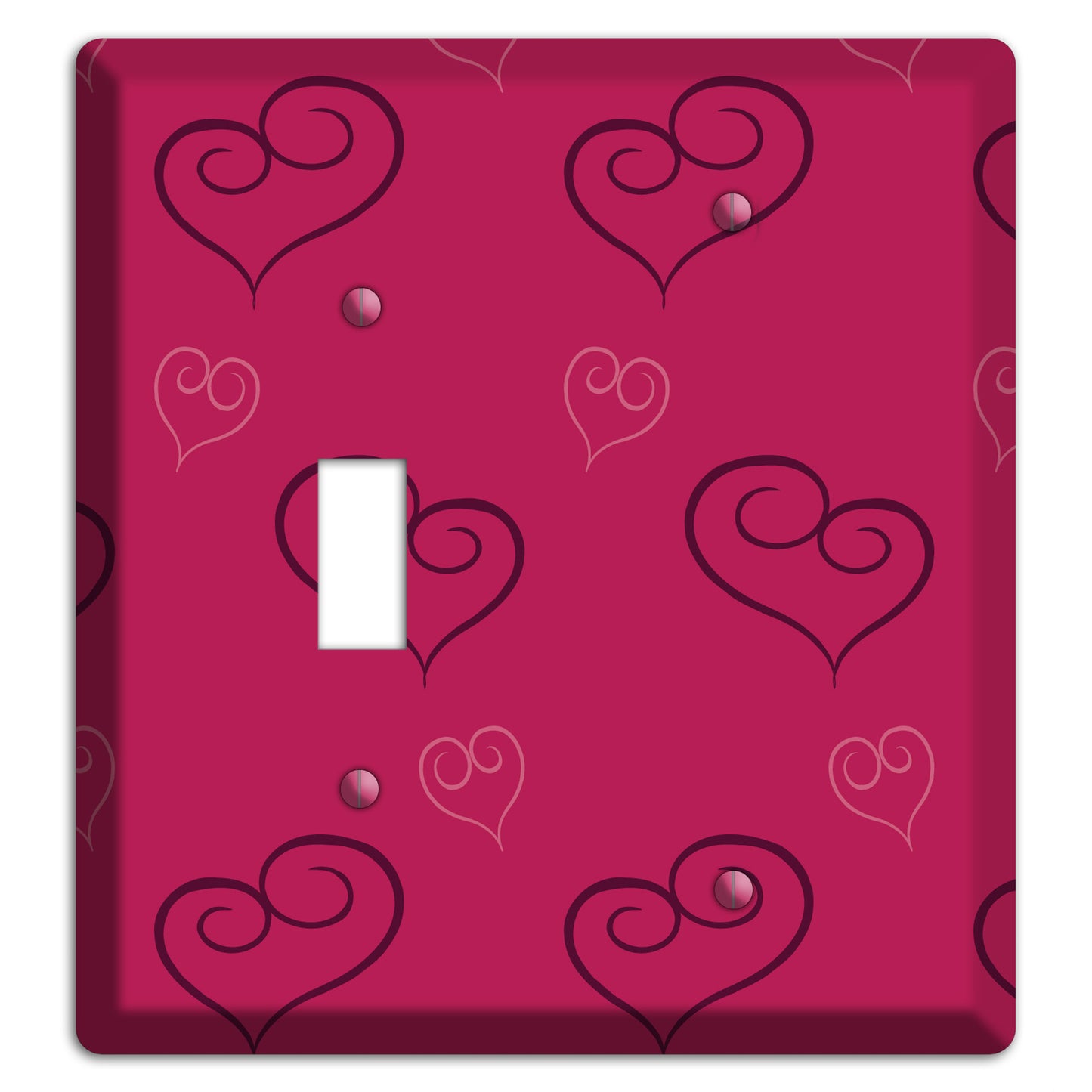 Fuschia Scroll Heart 2 Toggle / Blank Wallplate