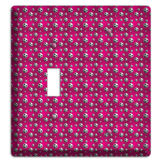 Fuschia with Soccer Balls Toggle / Blank Wallplate