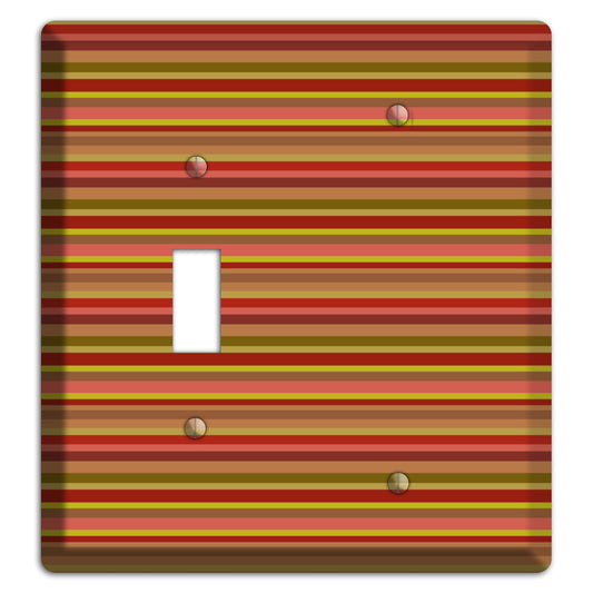 Multi Red Horizontal Stripes Toggle / Blank Wallplate