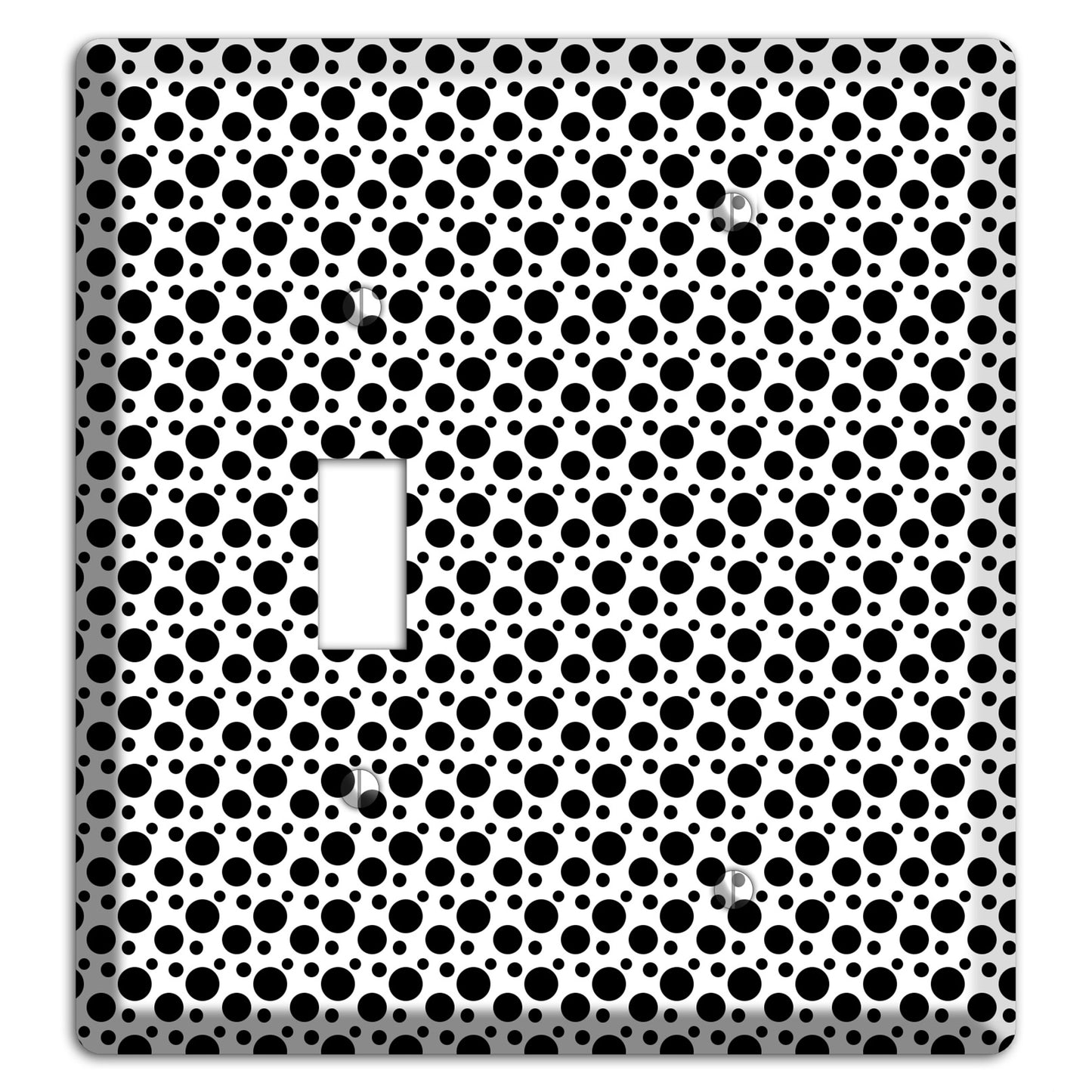 White with Black Small and Tiny Polka Dots Toggle / Blank Wallplate