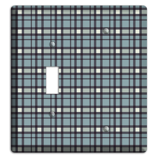 Dusty Blue Plaid Toggle / Blank Wallplate