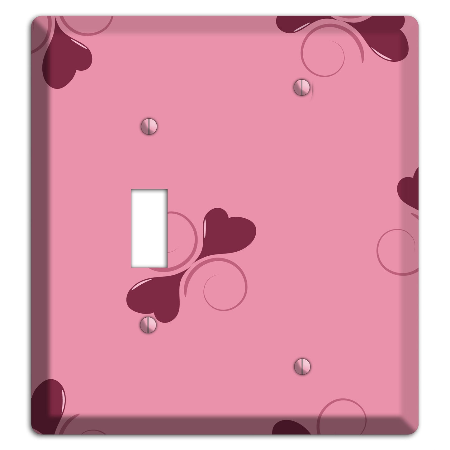 Pink with Hearts Toggle / Blank Wallplate