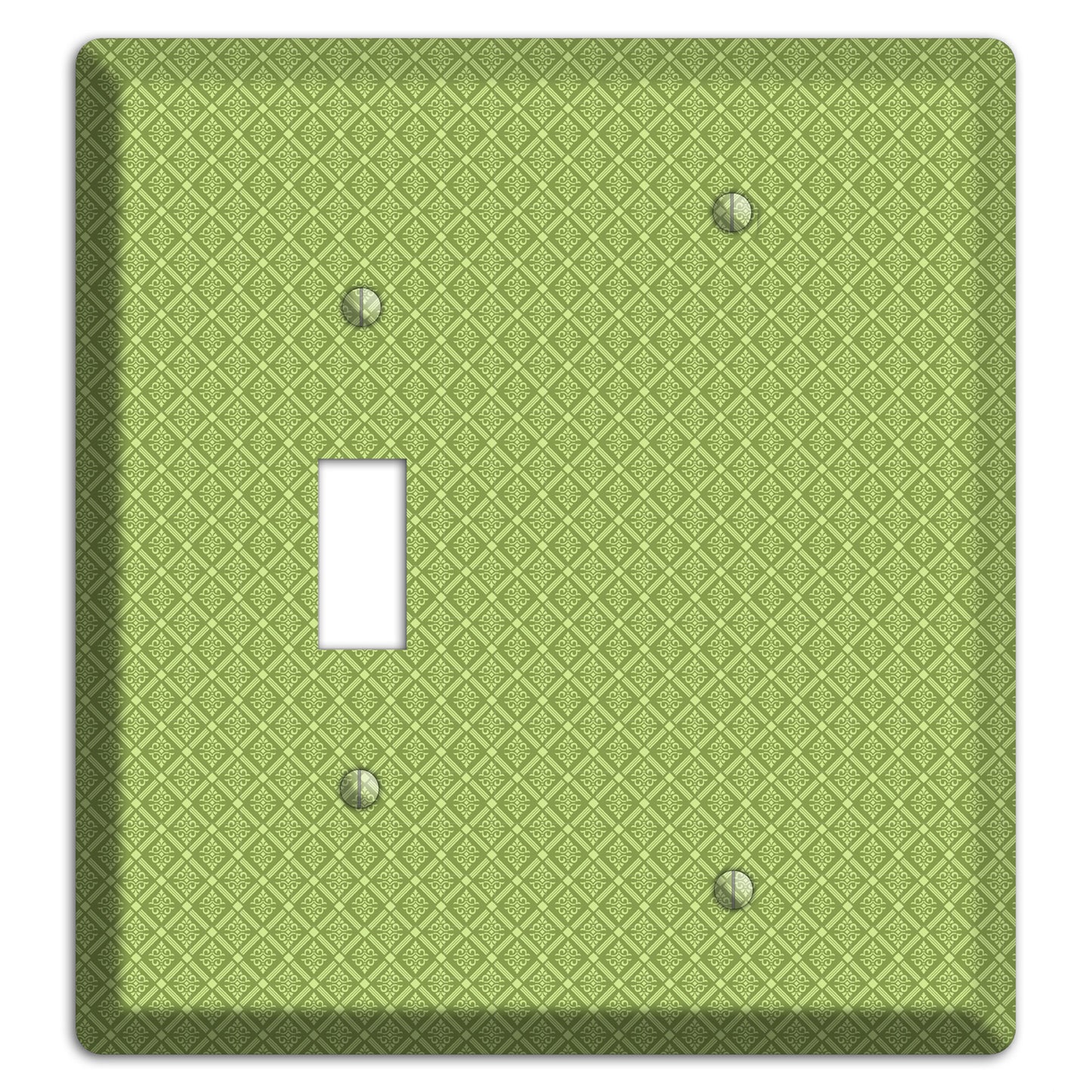 Small Green Damask Diamonds Toggle / Blank Wallplate