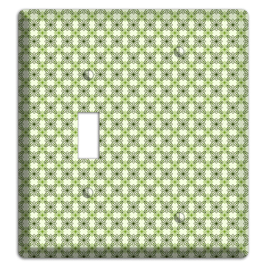 Multi Green Overlain Foulard Toggle / Blank Wallplate