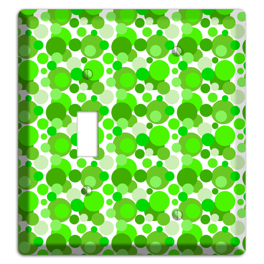 Multi Green Bubble Dots Toggle / Blank Wallplate