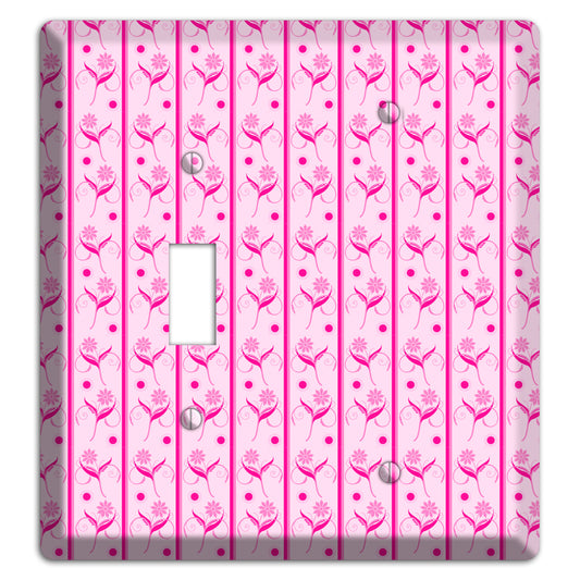 Pink Floral Pattern Toggle / Blank Wallplate