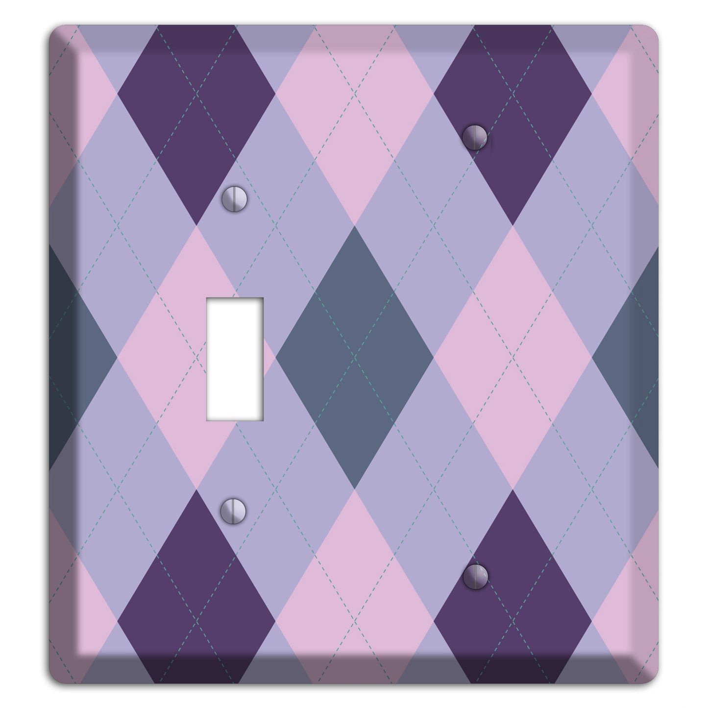 Lilac Argyle Toggle / Blank Wallplate