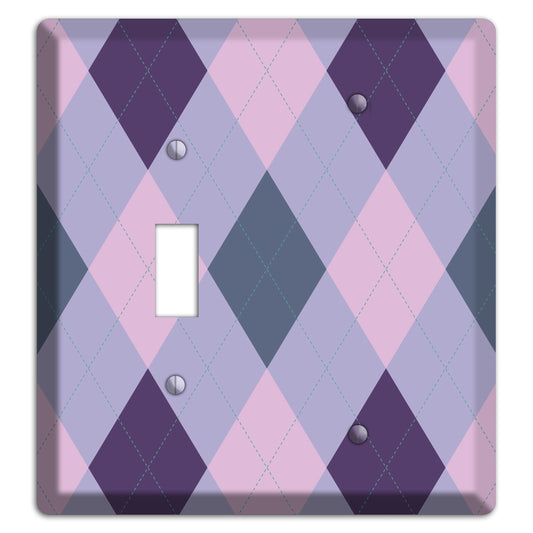 Lilac Argyle Toggle / Blank Wallplate