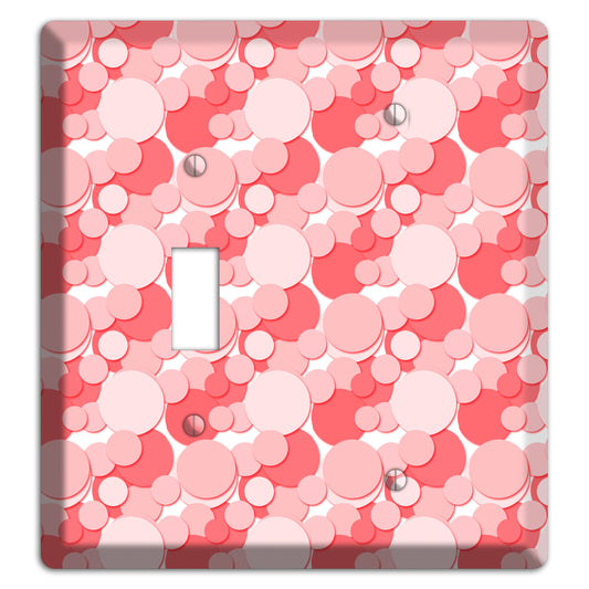 Multi Pink Bubble Dots Toggle / Blank Wallplate