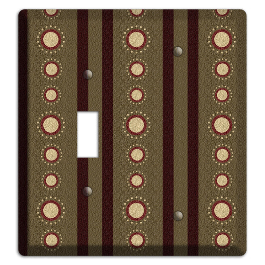 Multi Brown Suzani Toggle / Blank Wallplate