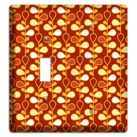 Red with Orange and Yellow Drop and Vine Toggle / Blank Wallplate