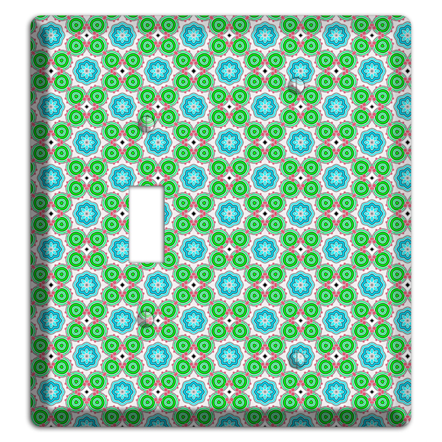 Green and Blue Foulard Toggle / Blank Wallplate