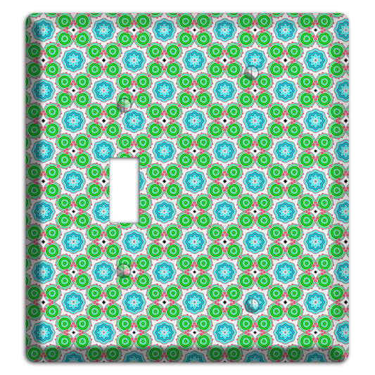 Green and Blue Foulard Toggle / Blank Wallplate