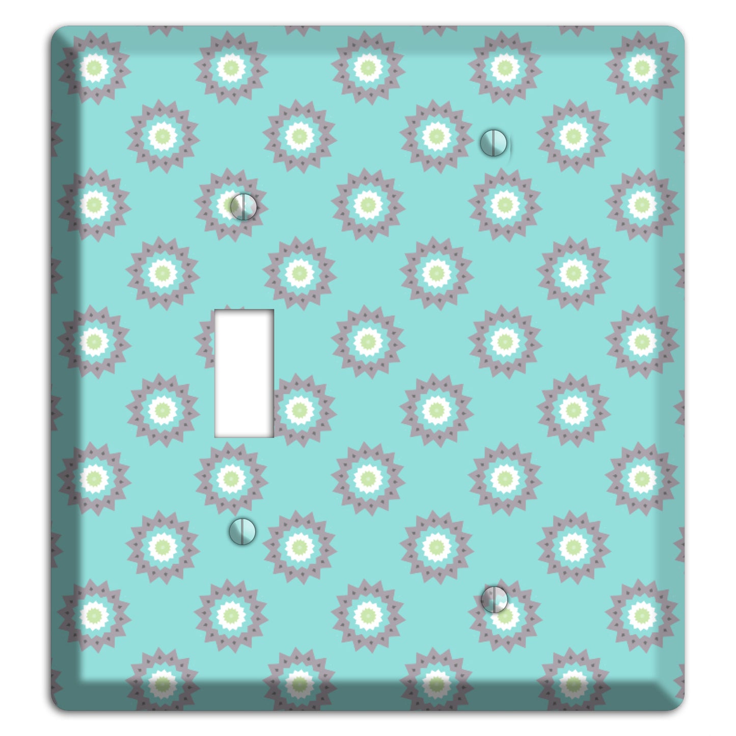 Turquoise with Suzani Dots Toggle / Blank Wallplate