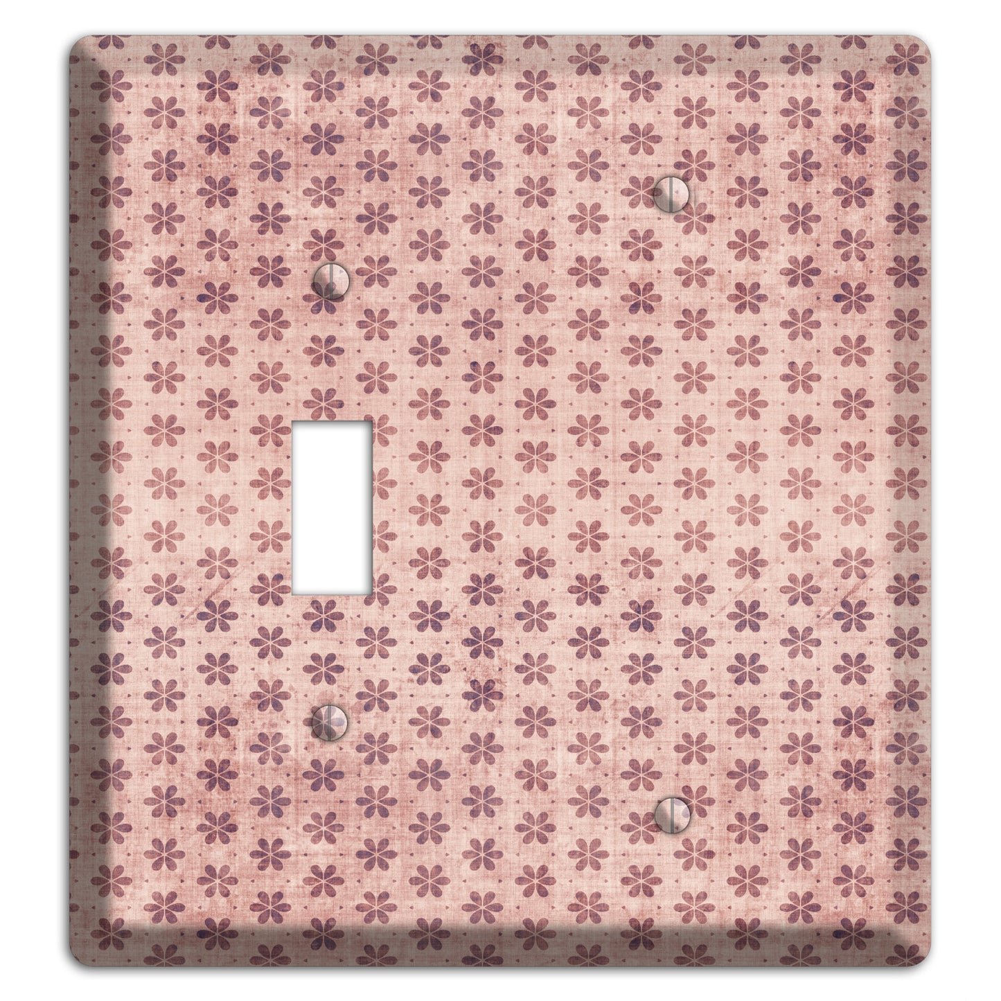 Dusty Pink Grunge Floral Contour Toggle / Blank Wallplate