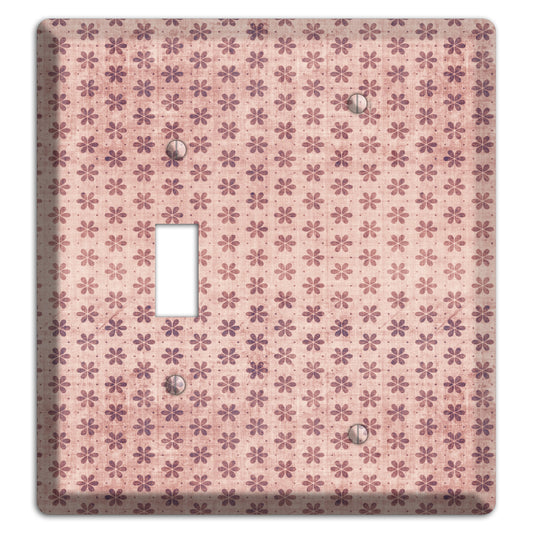 Dusty Pink Grunge Floral Contour Toggle / Blank Wallplate