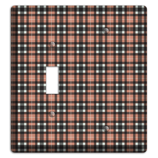 Light Brown Plaid Toggle / Blank Wallplate