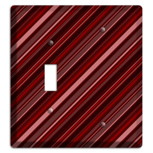 Burgundy Multi Angled Stripes 2 Toggle / Blank Wallplate