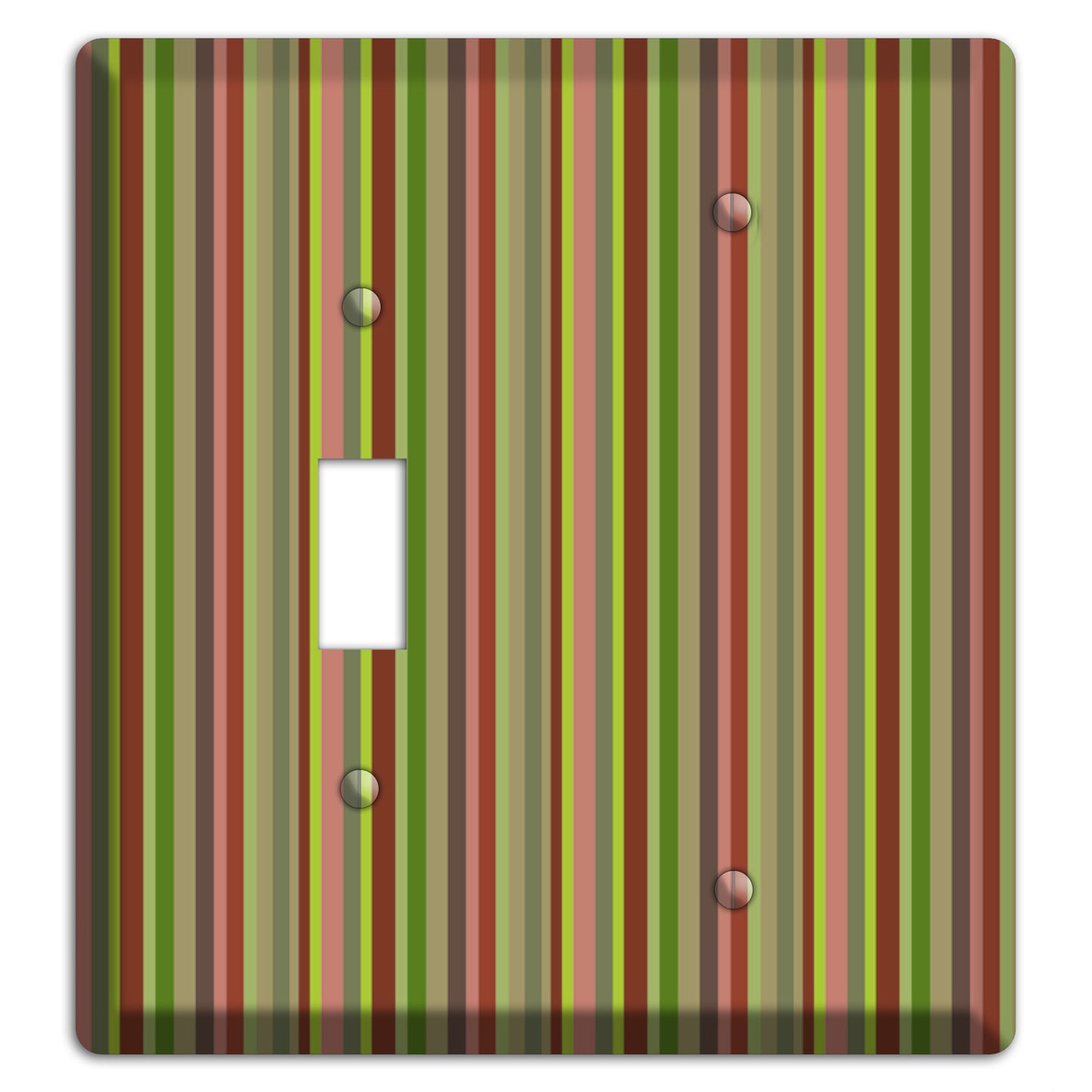 Multi Olive Burgundy Vertical Stripes Toggle / Blank Wallplate