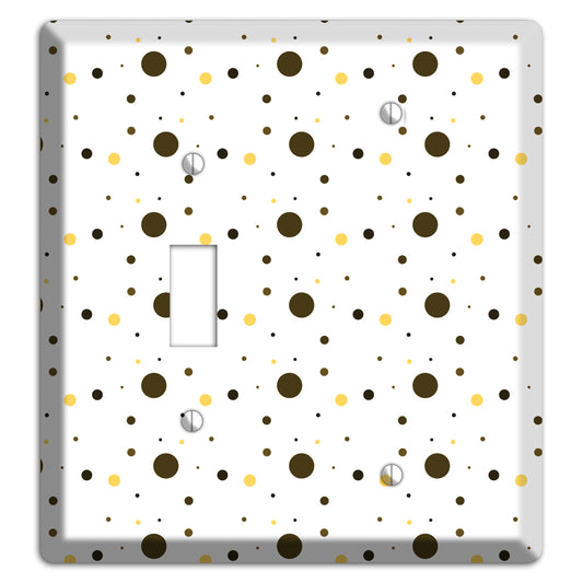 White with Black and Yellow Tiny Dots Toggle / Blank Wallplate