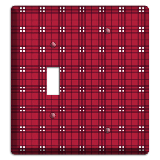 Red and White Plaid Toggle / Blank Wallplate