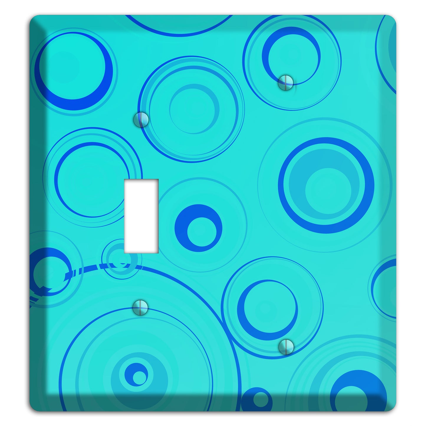 Turquoise Circles Toggle / Blank Wallplate