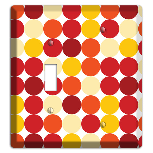 Multi Red and Beige Dots Toggle / Blank Wallplate