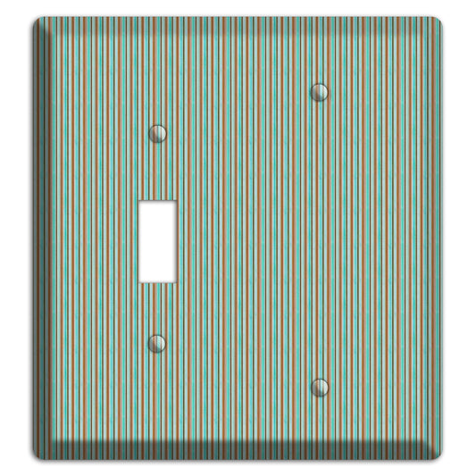 Multi Aqua Vertical Stripe Toggle / Blank Wallplate