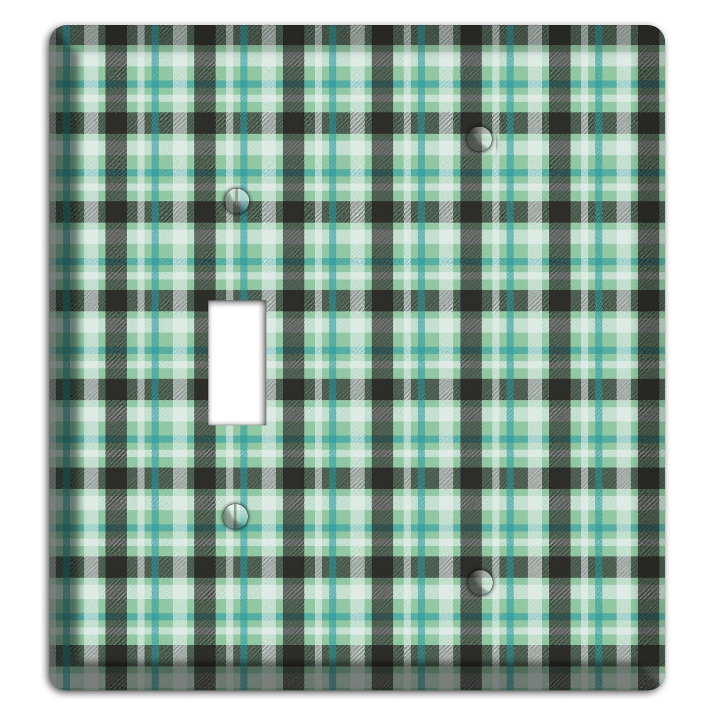 Multi Green Plaid Toggle / Blank Wallplate