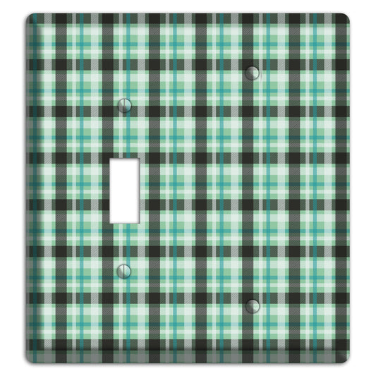 Multi Green Plaid Toggle / Blank Wallplate