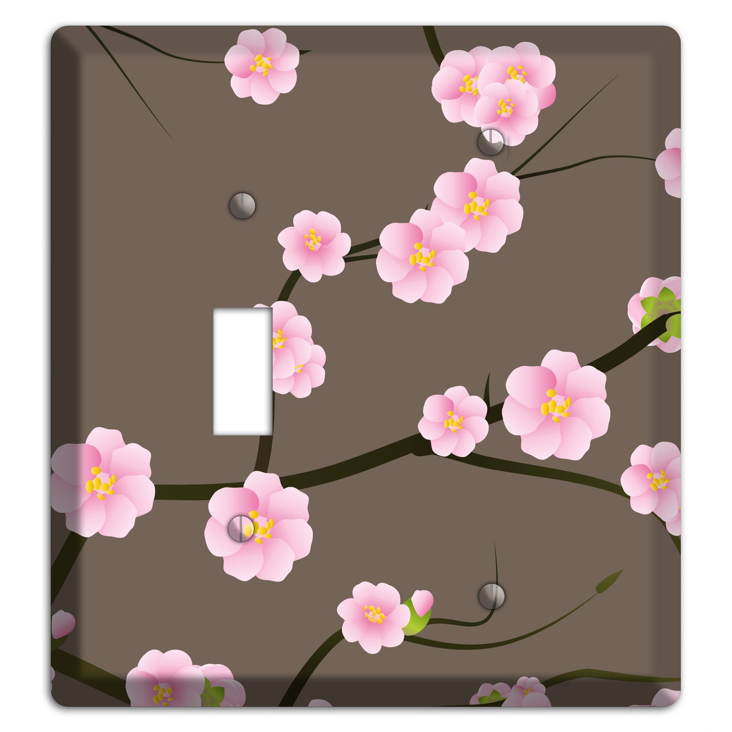 Pink and Brown Cherry Blossoms Toggle / Blank Wallplate