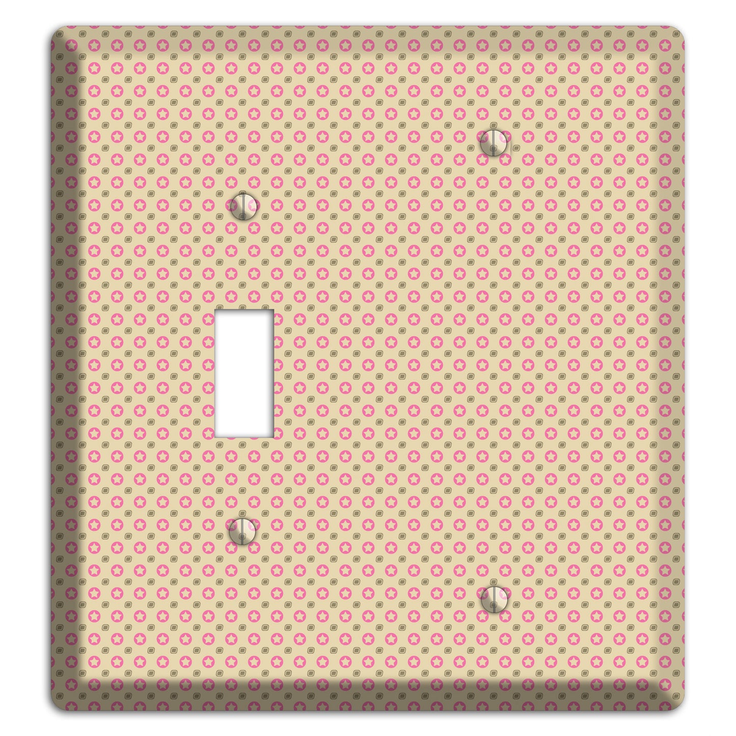 Beige with Pink Stars Toggle / Blank Wallplate