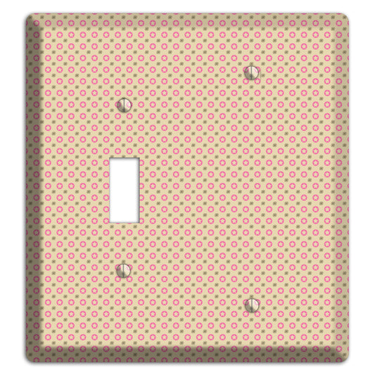 Beige with Pink Stars Toggle / Blank Wallplate