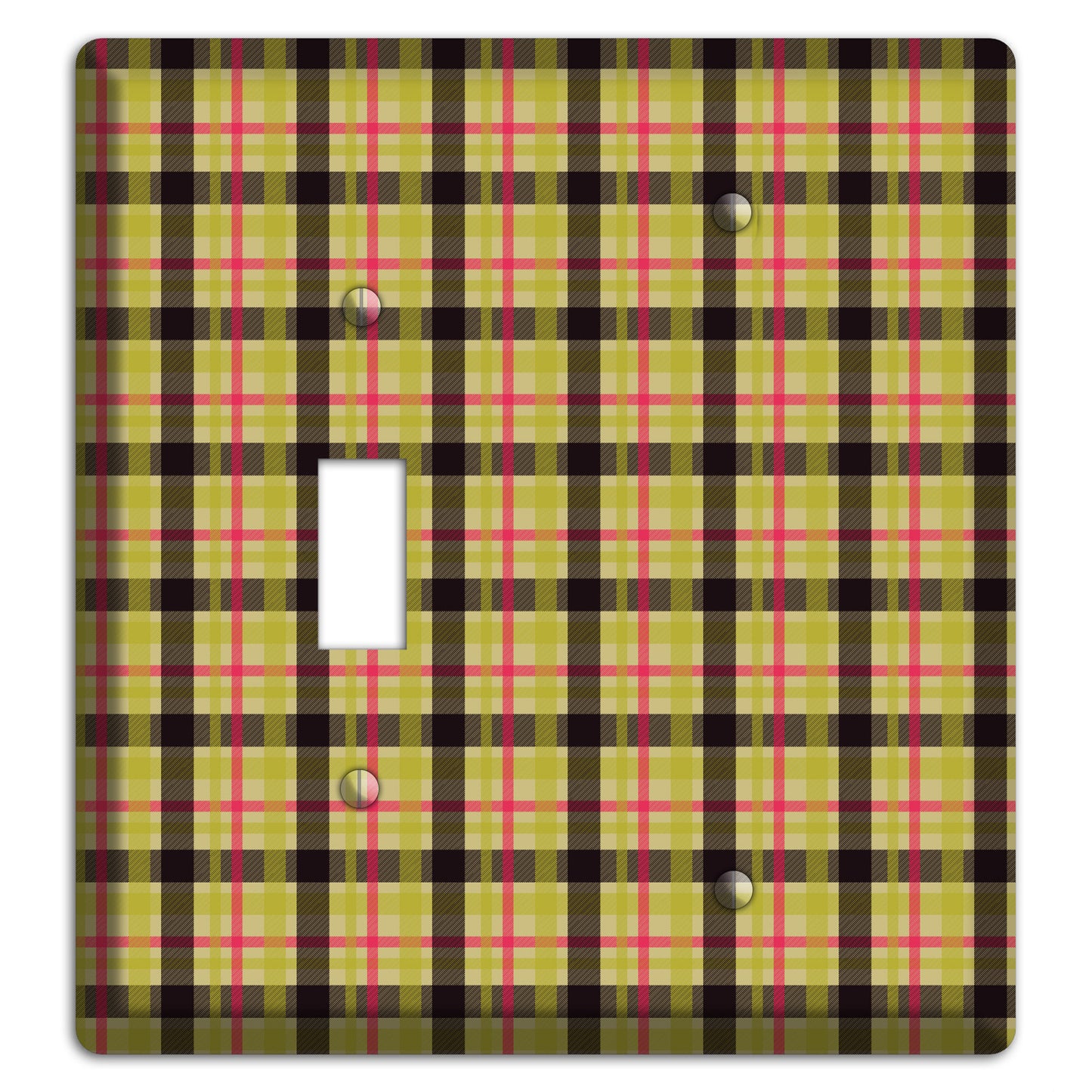 Yellow Black Red Plaid Toggle / Blank Wallplate