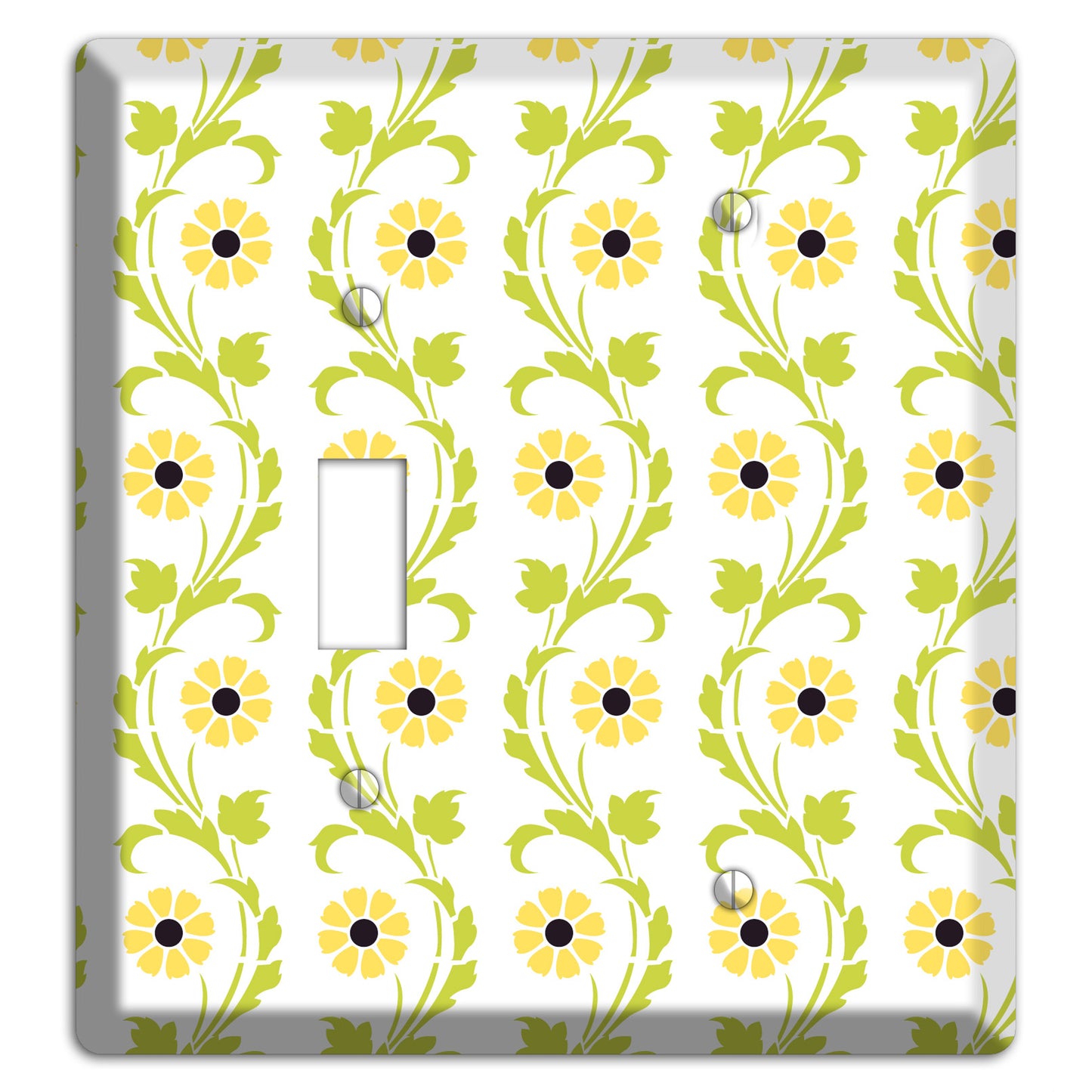 Green Vine Floral Toggle / Blank Wallplate