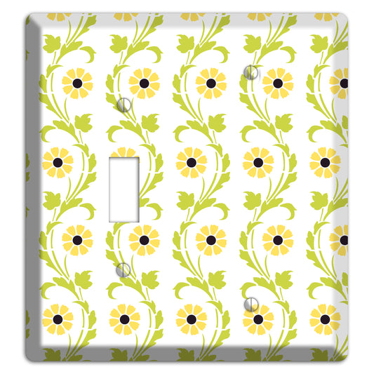 Green Vine Floral Toggle / Blank Wallplate