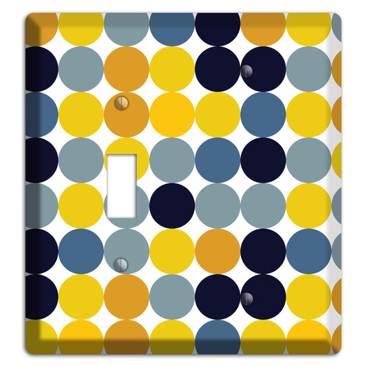 Multi Yellow and Blue Dots Toggle / Blank Wallplate