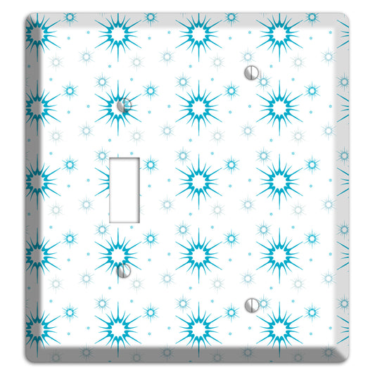 Blue Retro Burst Toggle / Blank Wallplate