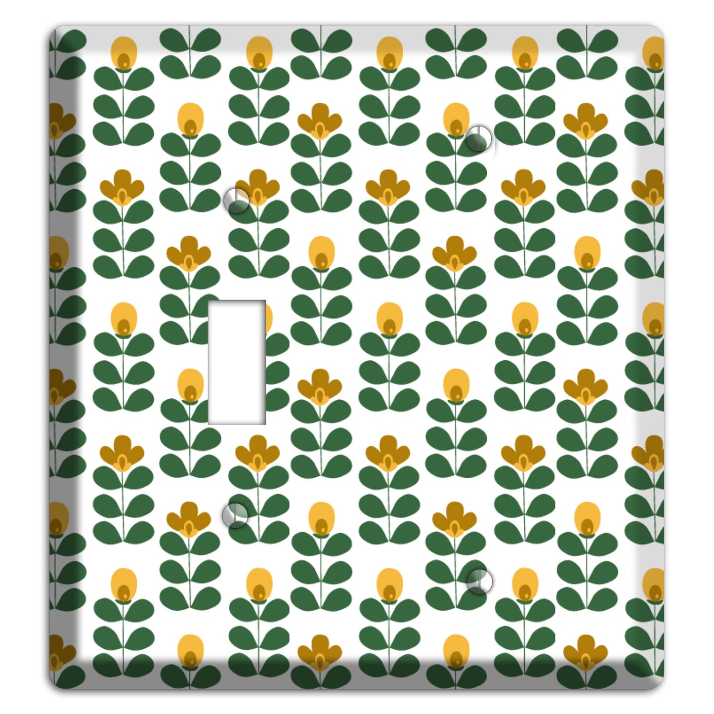 Multi Mustard Deco Floral Half Drop Toggle / Blank Wallplate