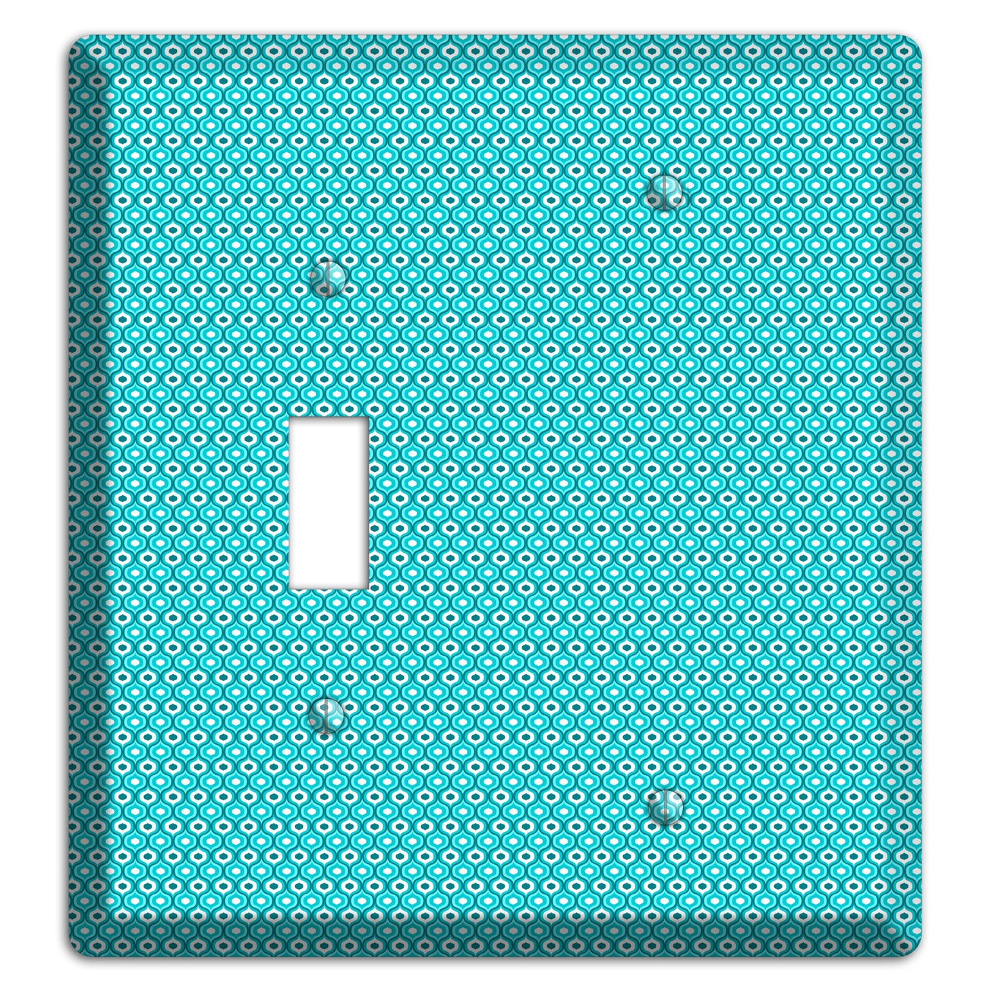 Turquoise Tiny Double Scallop Toggle / Blank Wallplate